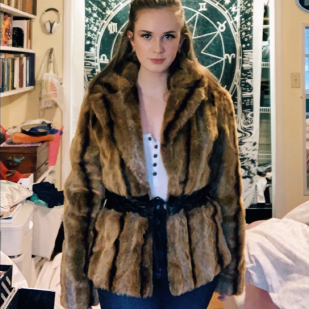 Vintage Faux mink fur coat